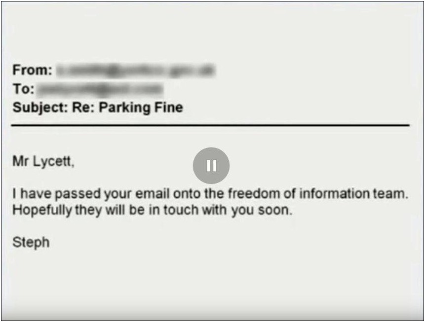 Templates For Parking Fine Appeal Letter