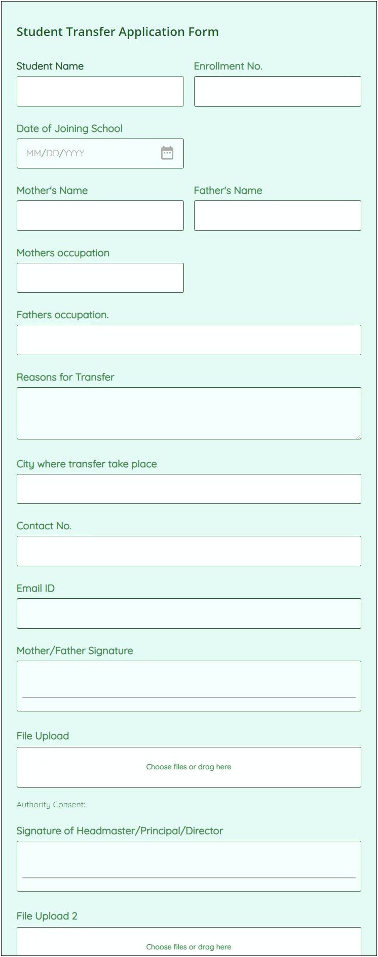 Templates For Transfer Student Education Plan