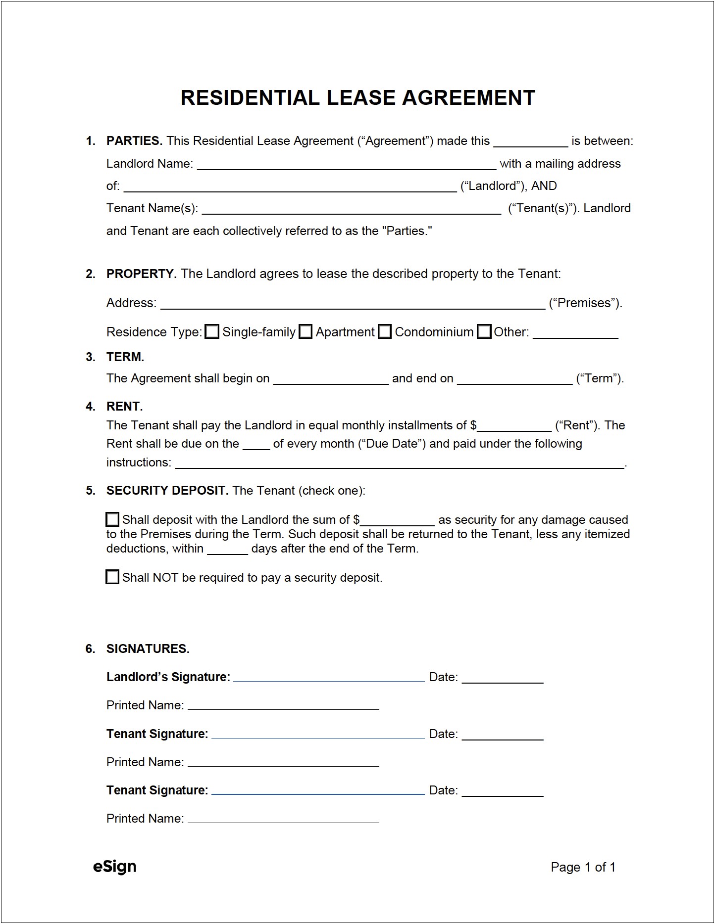 Tenancy Agreement Template Free Word Doc