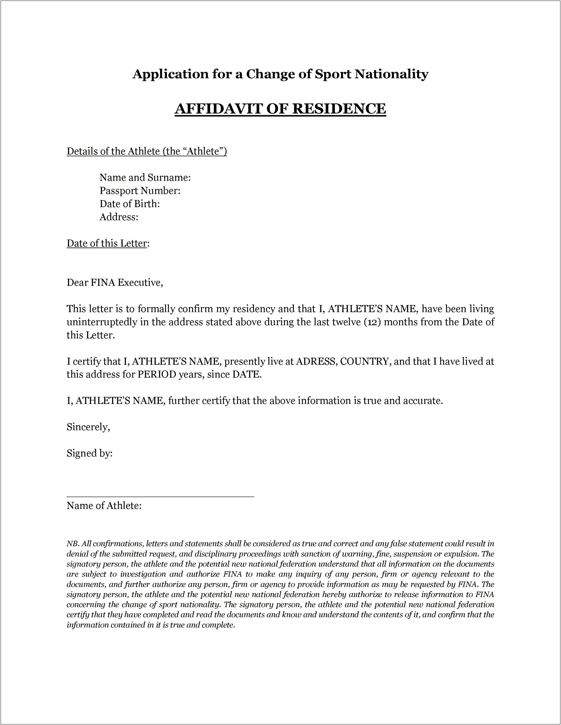 Tenant Proof Of Residency Letter Template Google Docs