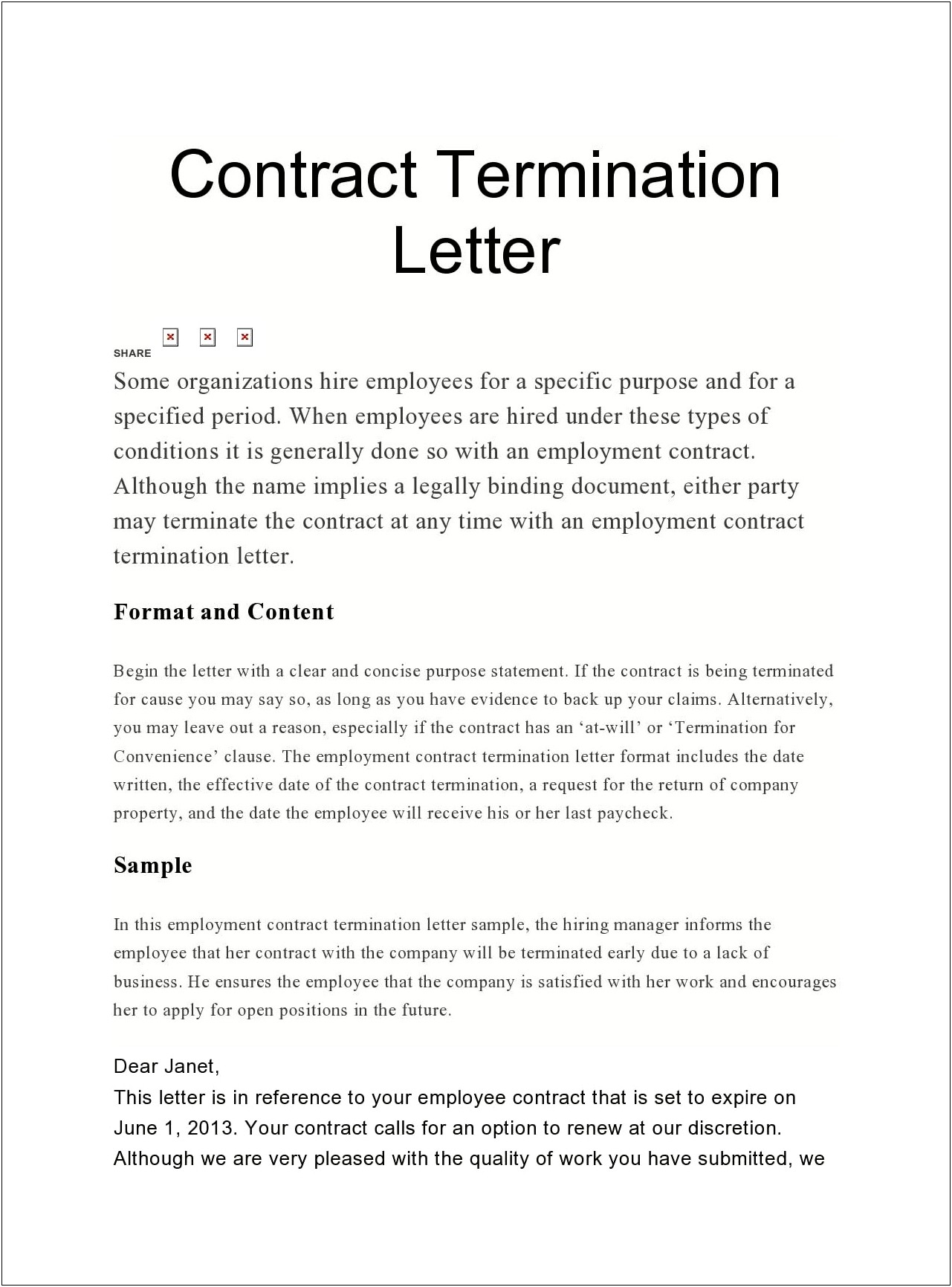 Termination Letter Template Due To Lack Of Work