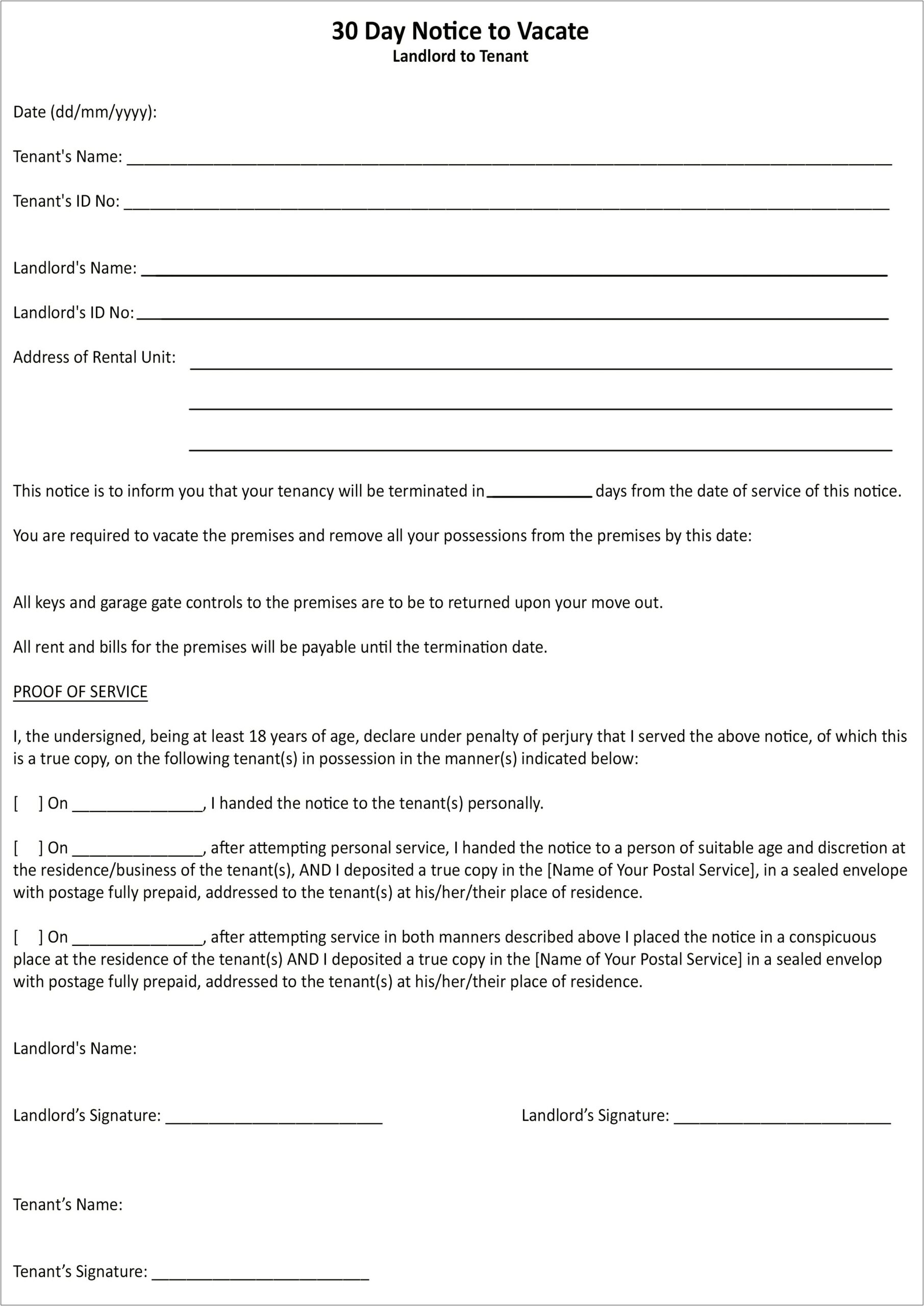 Termination Of Lease Agreement Letter Template