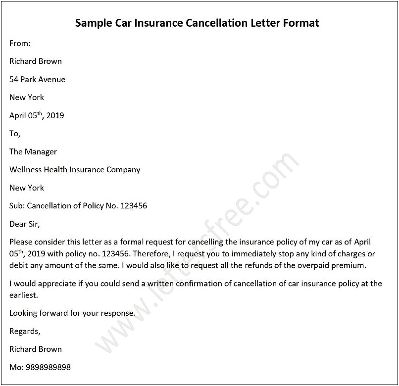 Termination Of Vendor Services Letter Template