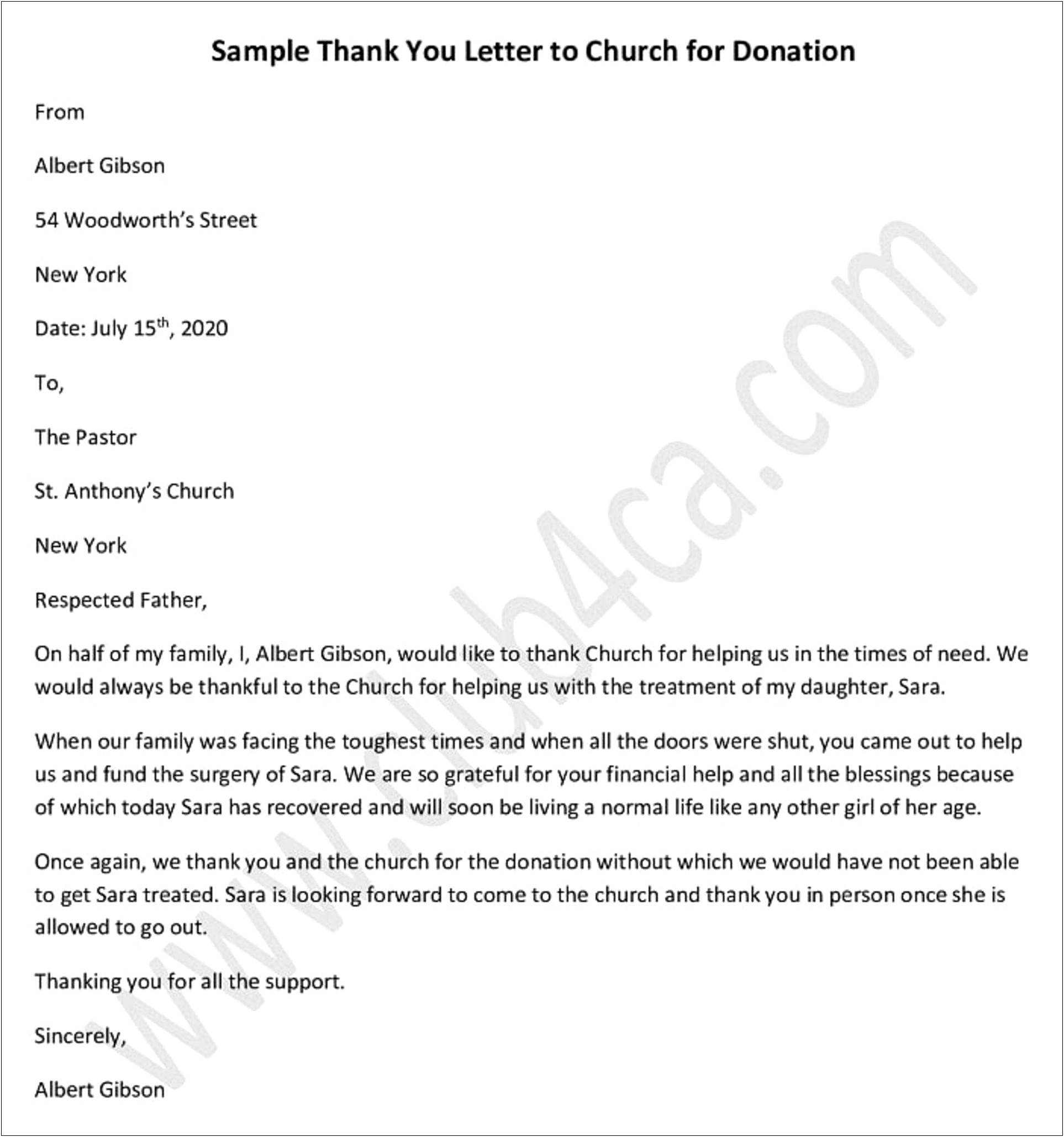 Thank You For Your Support Letter Template