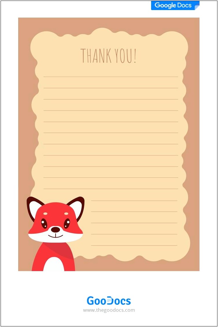 Thank You Letter Template For Google Docs