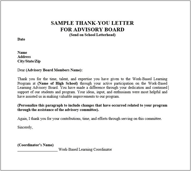 Thank You Letter Template For Participation