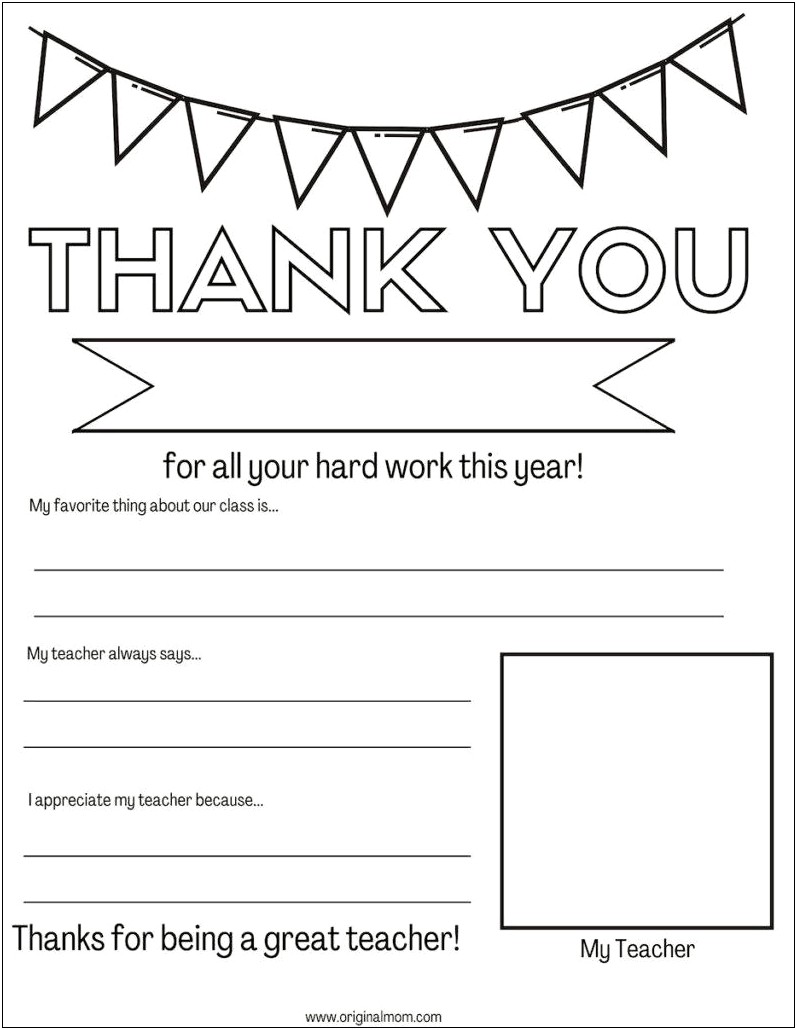 Thank You Letter Template For Students