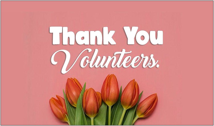 Thank You Letter Template For Volunteers