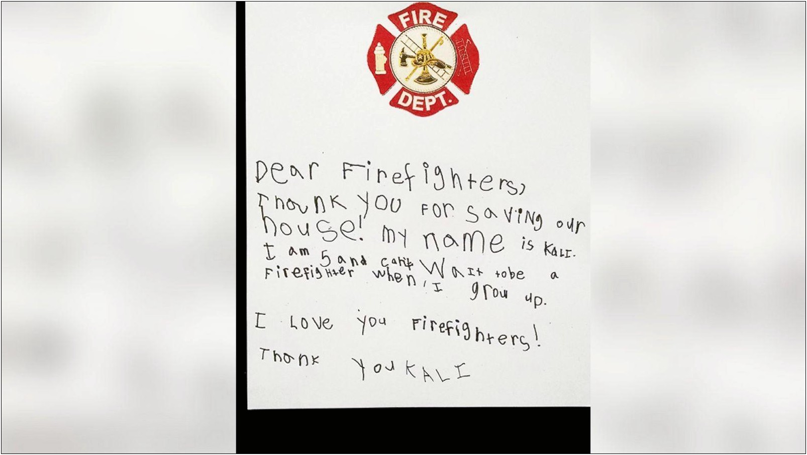 Thank You Letter To Firefighters Template