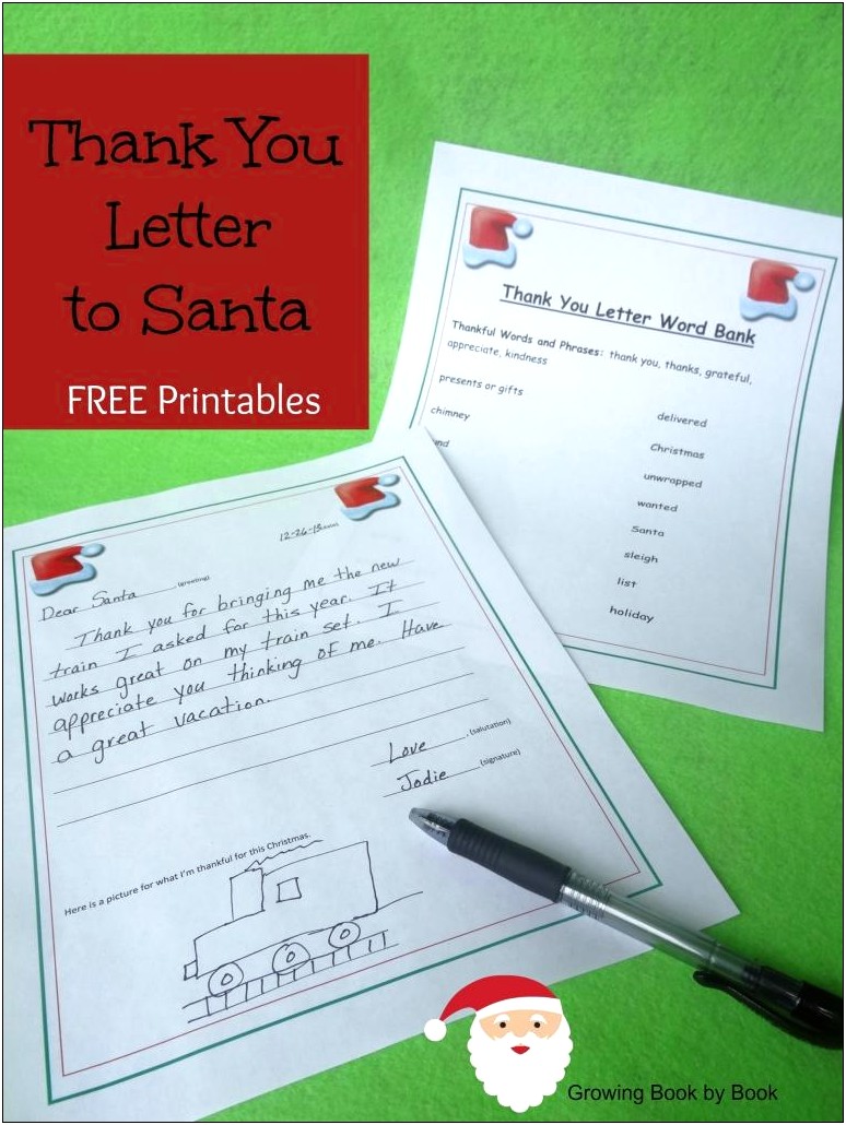 Thank You Letter To Santa Template