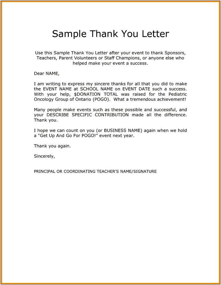 Thank You Letter To Teacher From Parent Template