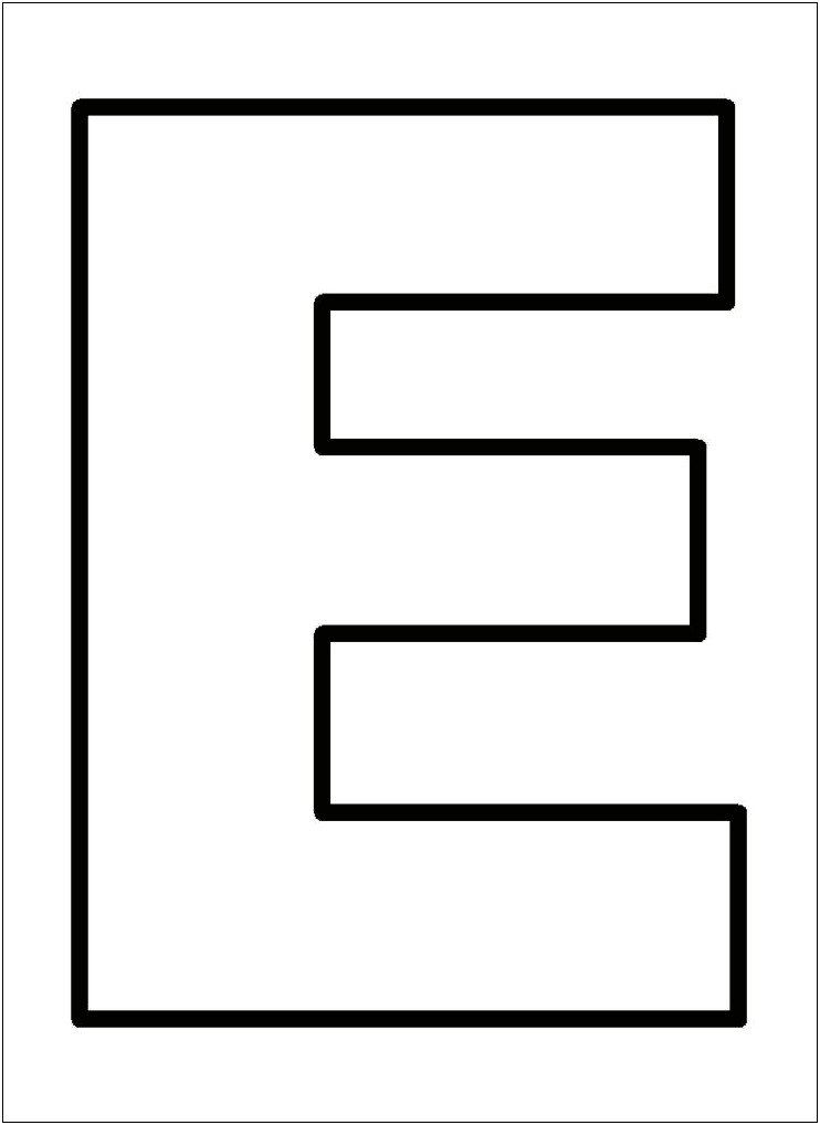 The Letter E Written In Calligraphy Template