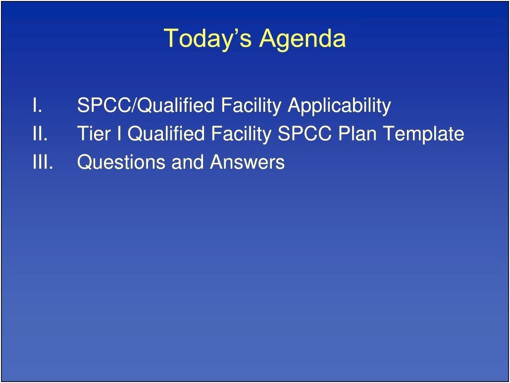 Tier 1 Qualified Facility Spc Plan Template