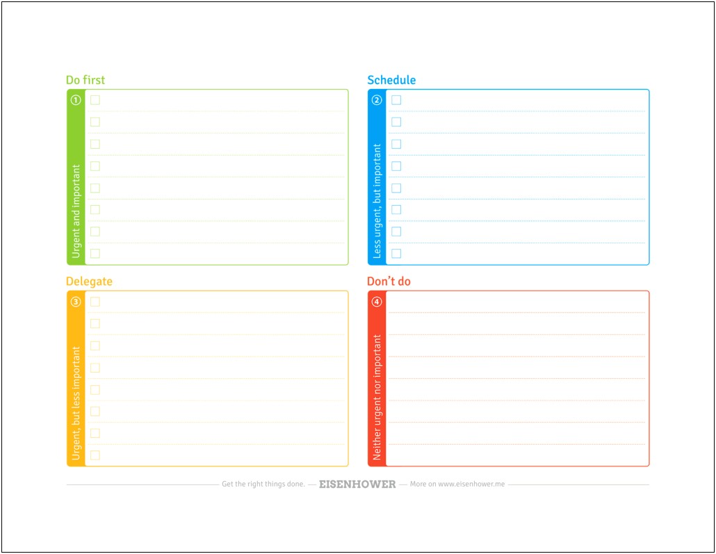 Time Management Priority Matrix Template Word