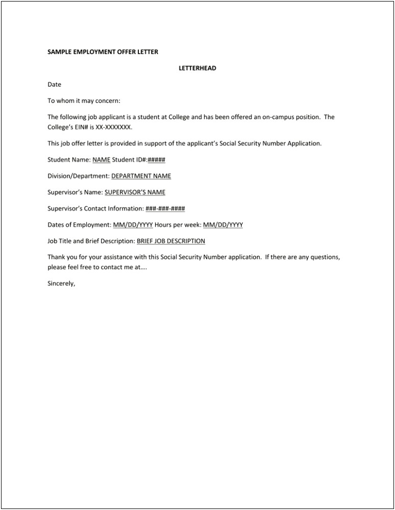 To Whom It May Concern Work Letter Template