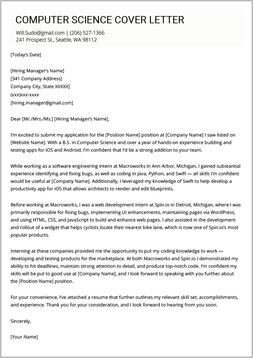 Top Cover Letter Template For Data Scientist