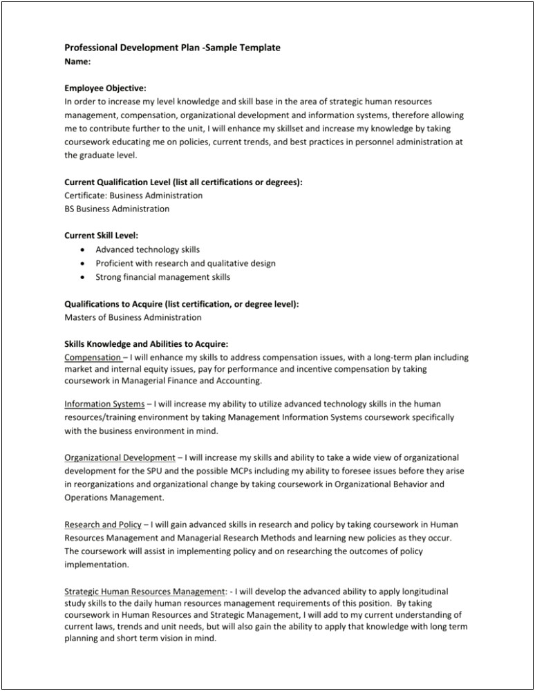 Training Design Plan Template For Professional Development