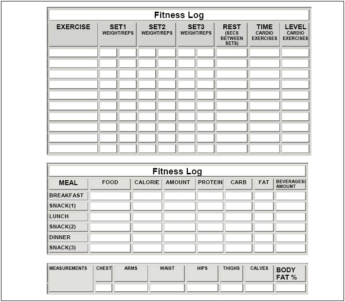 Training Plan Template Meals Gym Pdf