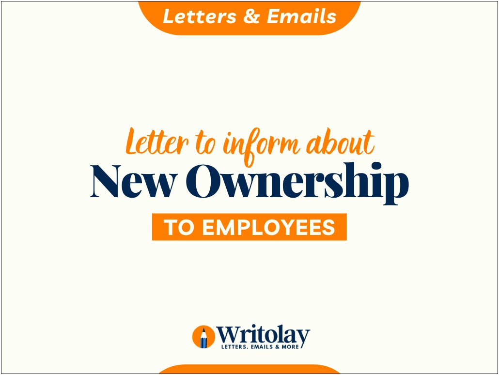 Transfer Of Business Ownership Letter Template