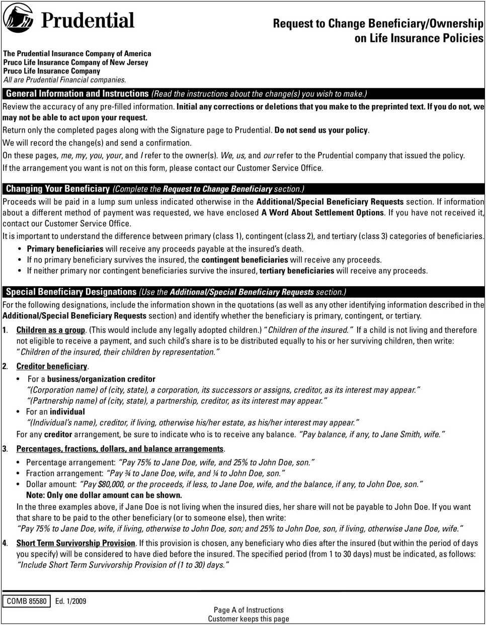 Transfer Of Ownership Life Insurance Letter Template