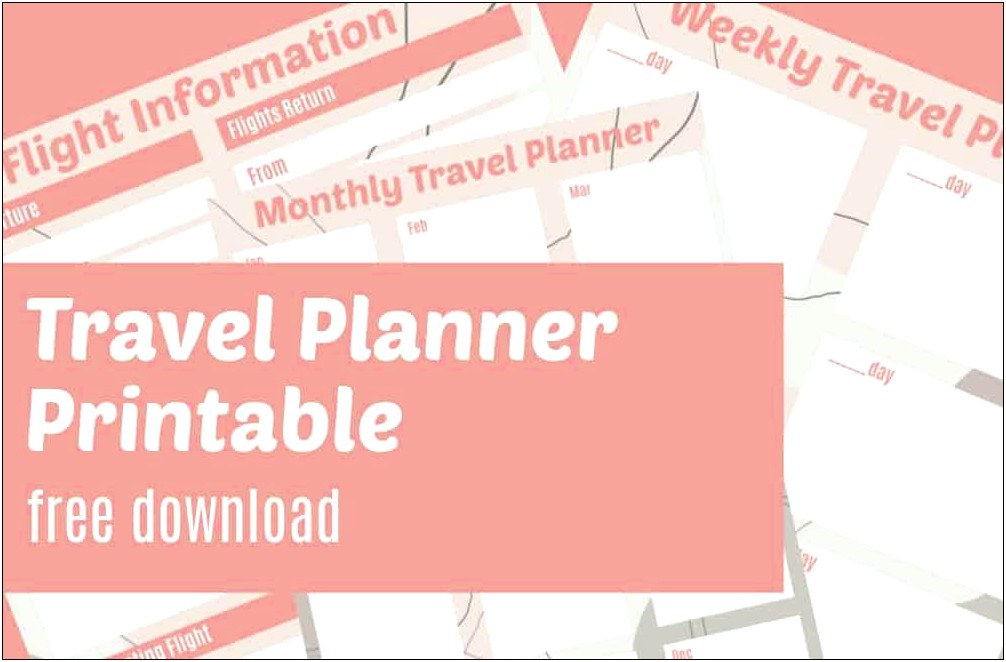 Travel Planning Template Business Traveler Free