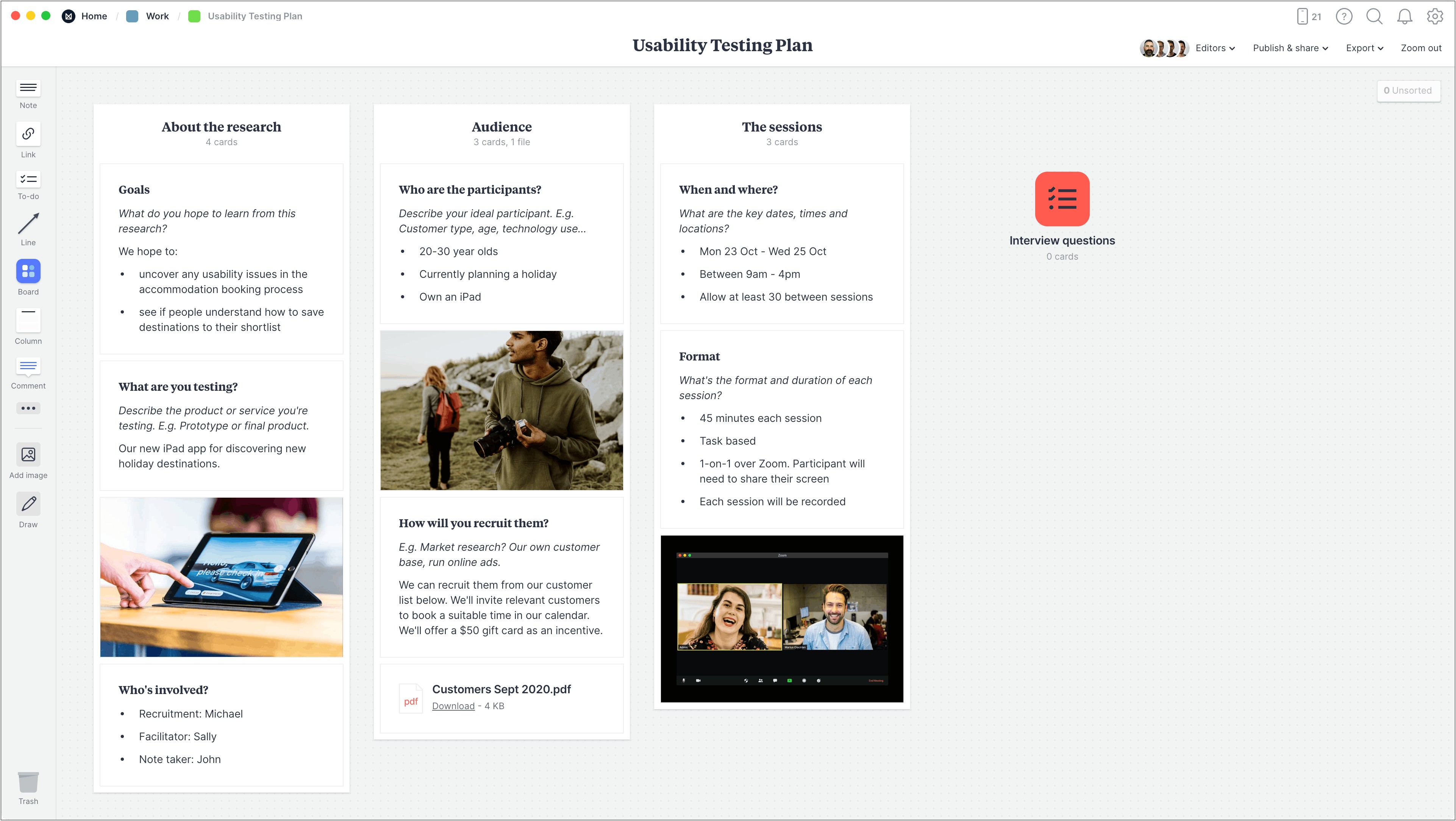 Travis 1 Page Usability Plan Word Template