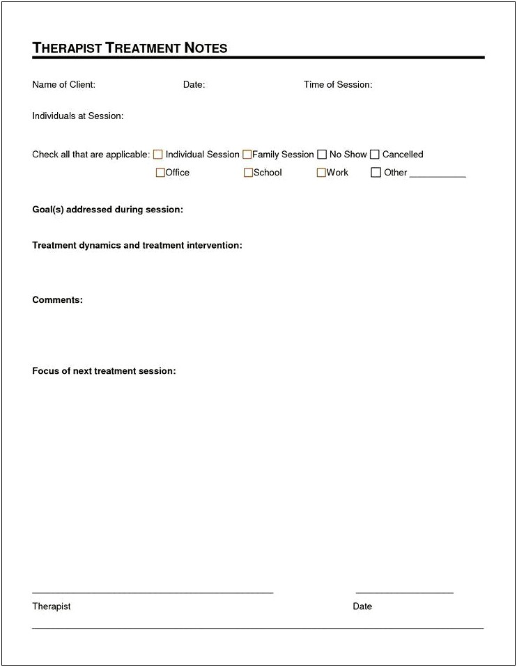 Treatment Planning Therapy Templates For Mental Health