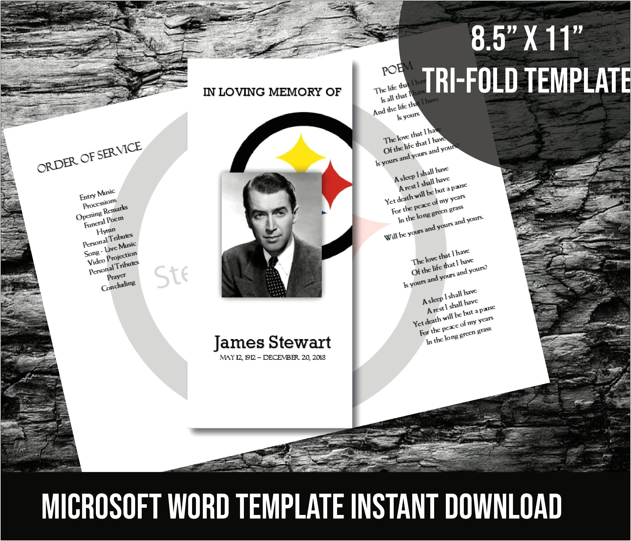 Tri Fold Obituary Template In Microsoft Word