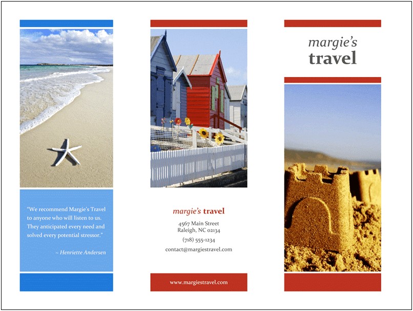 Tri Fold Travel Brochure Word Template