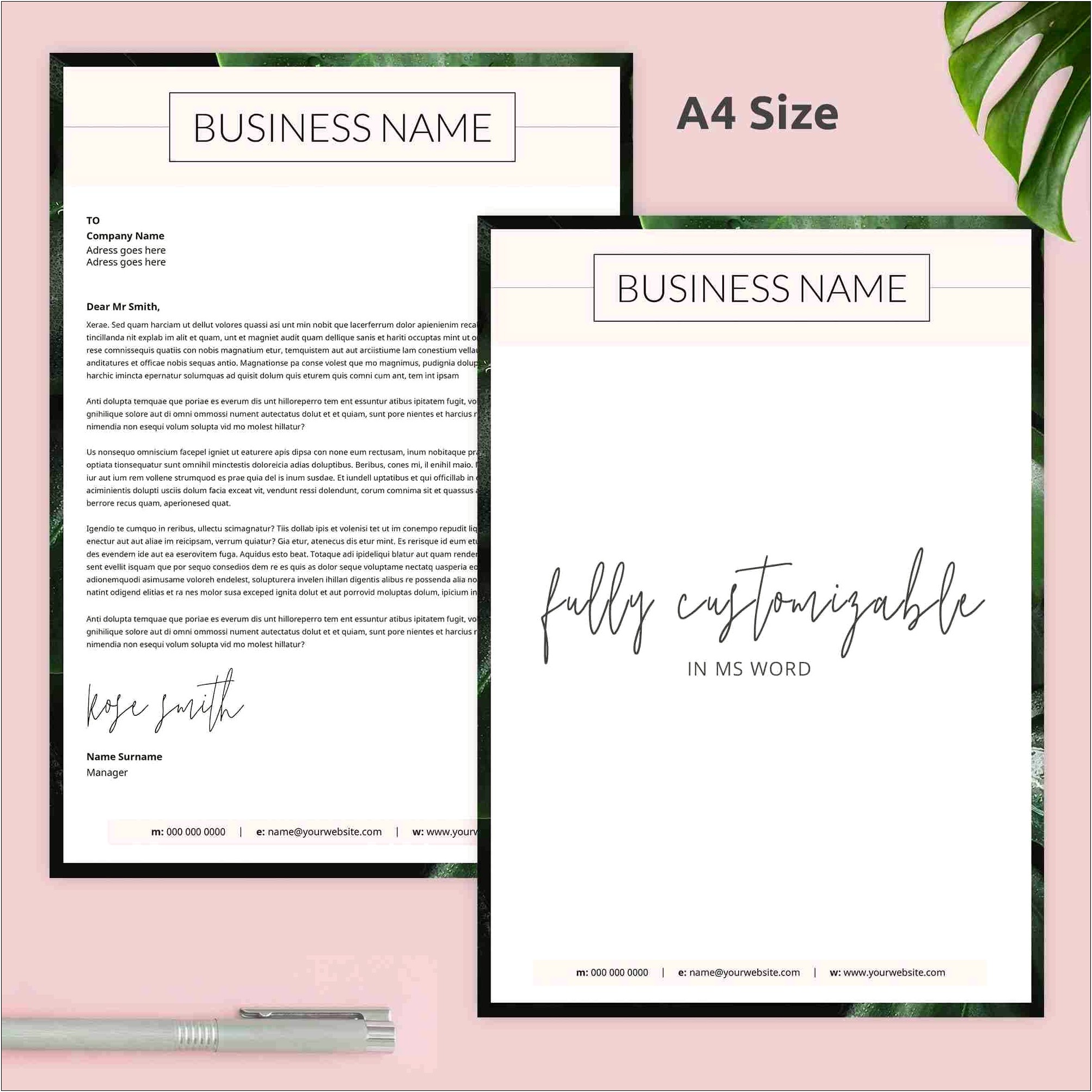 Tropical Letter Stationery Template Word Document