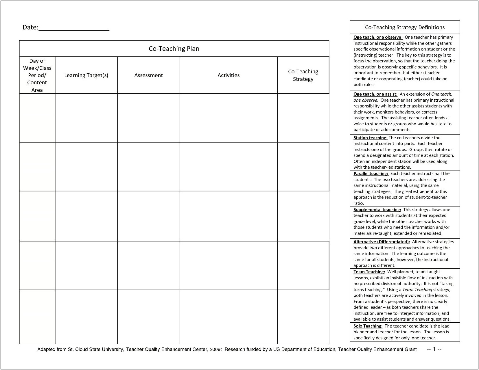 Uab Student Teaching Formal Lesson Plan Template