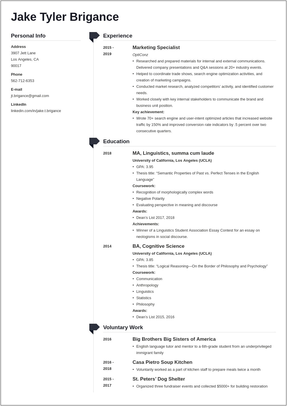 Ucla Academic Curriculum Vitae Template Word