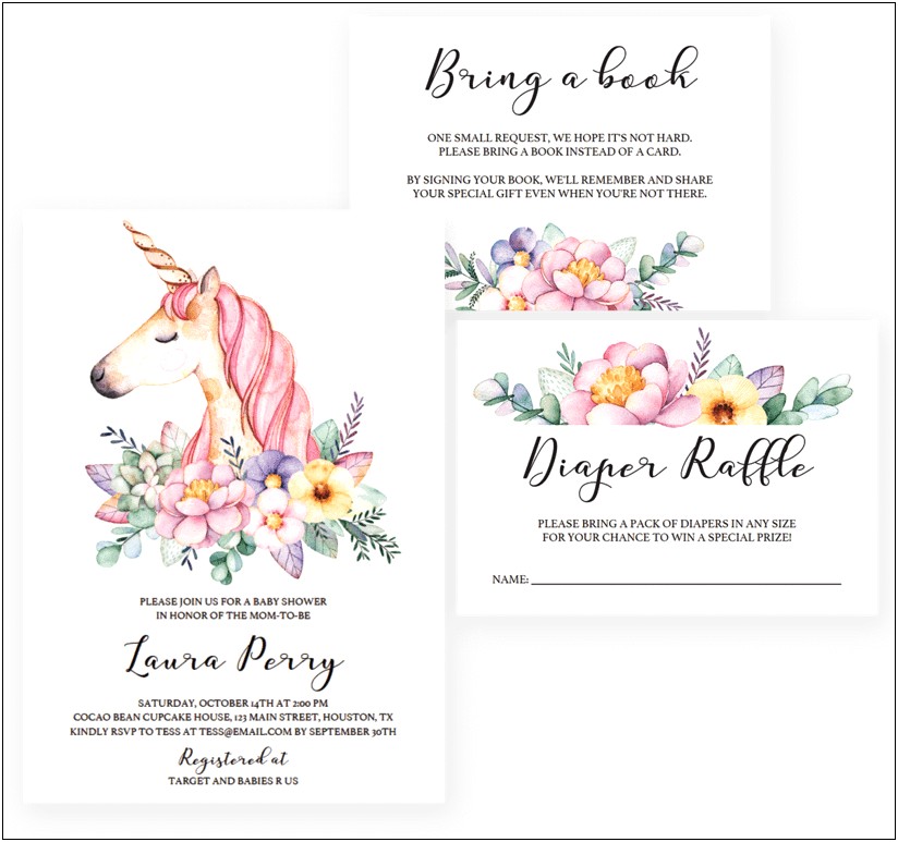 Unicorn Baby Shower Templates Free Download