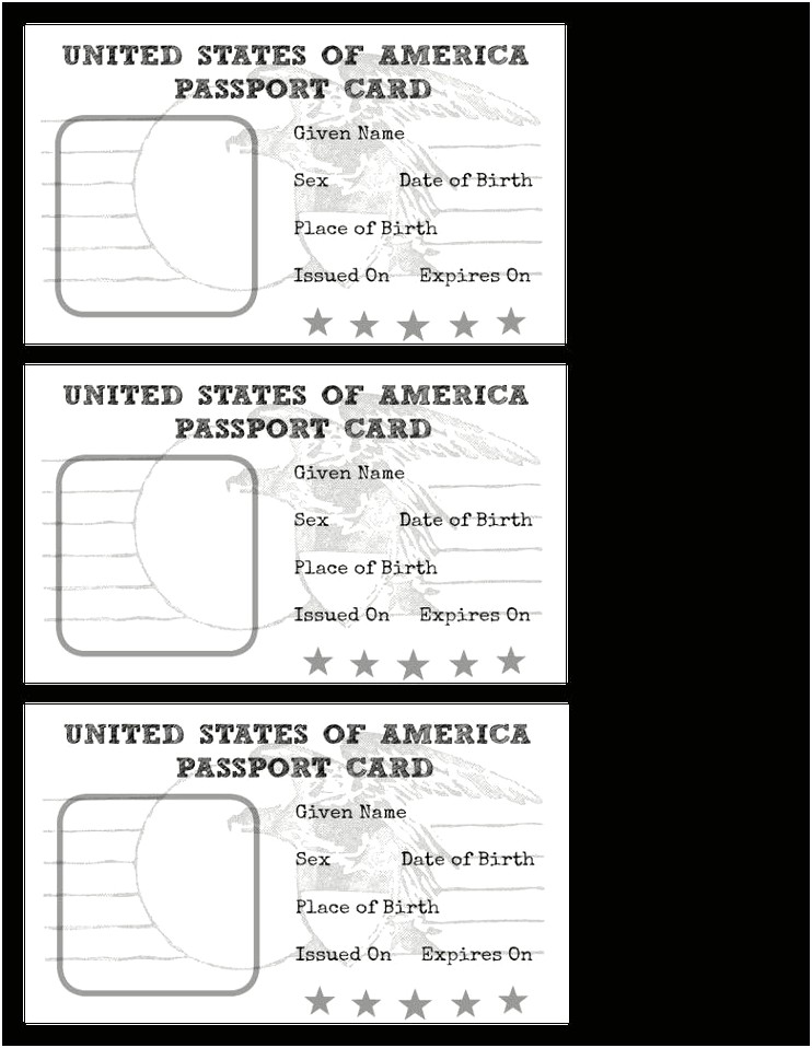 United States Passport Template Download Kids