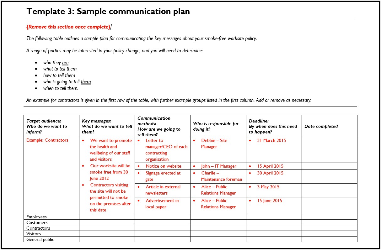 University Strategic Communications Plan Template Docx