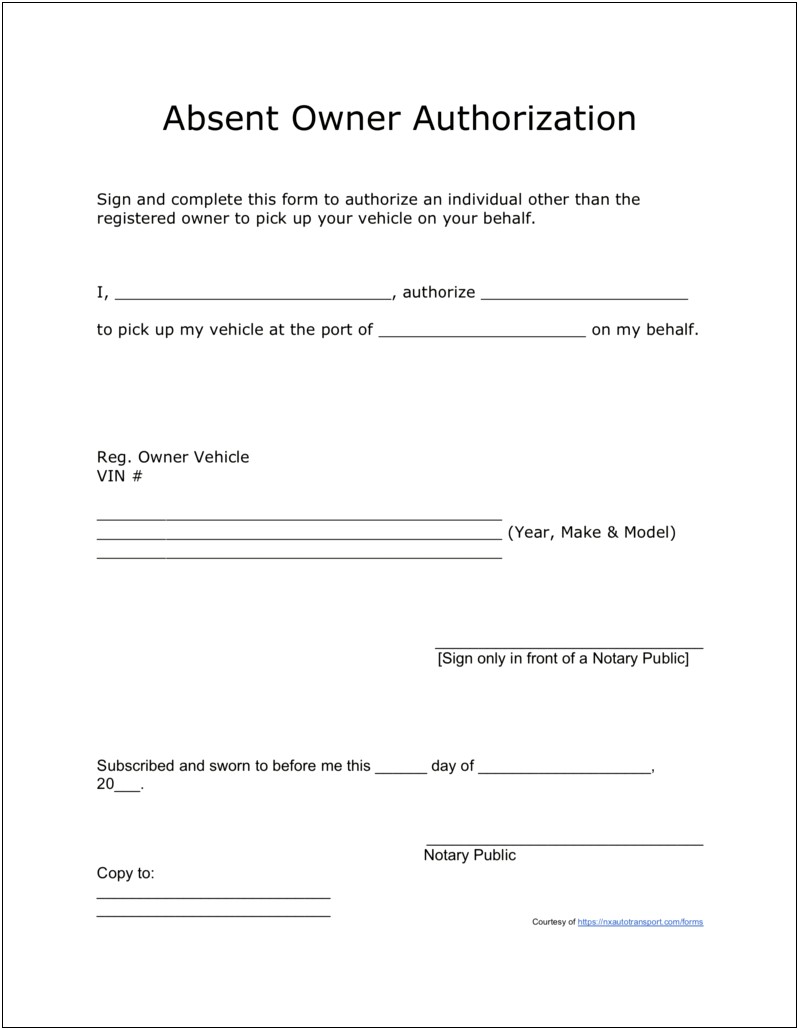 Ups Freight Letter Of Authorization Template