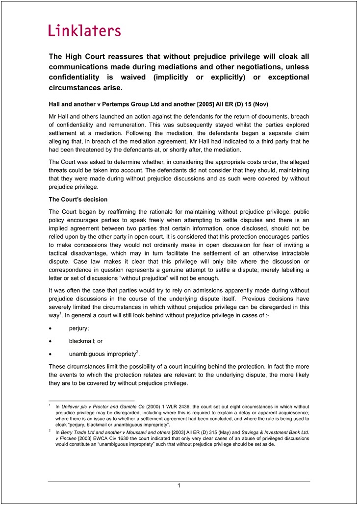 Us Without Prejudice Settlement Letter Template