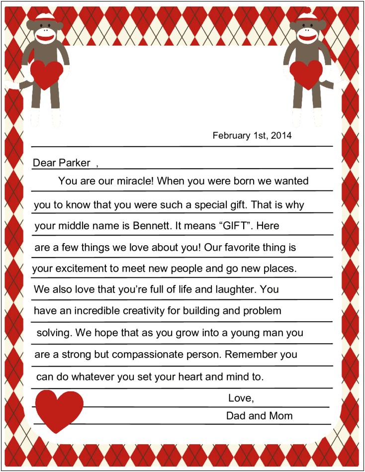 Valentine's Day Parent Letter Template