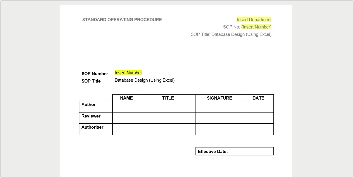 Vehicle Maintenance Standard Operating Procedure Template Word