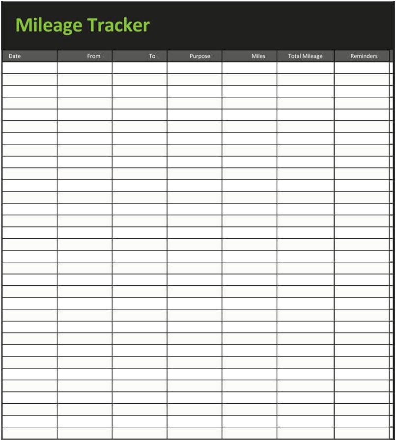 Vehicle Mileage Log Book Template Download