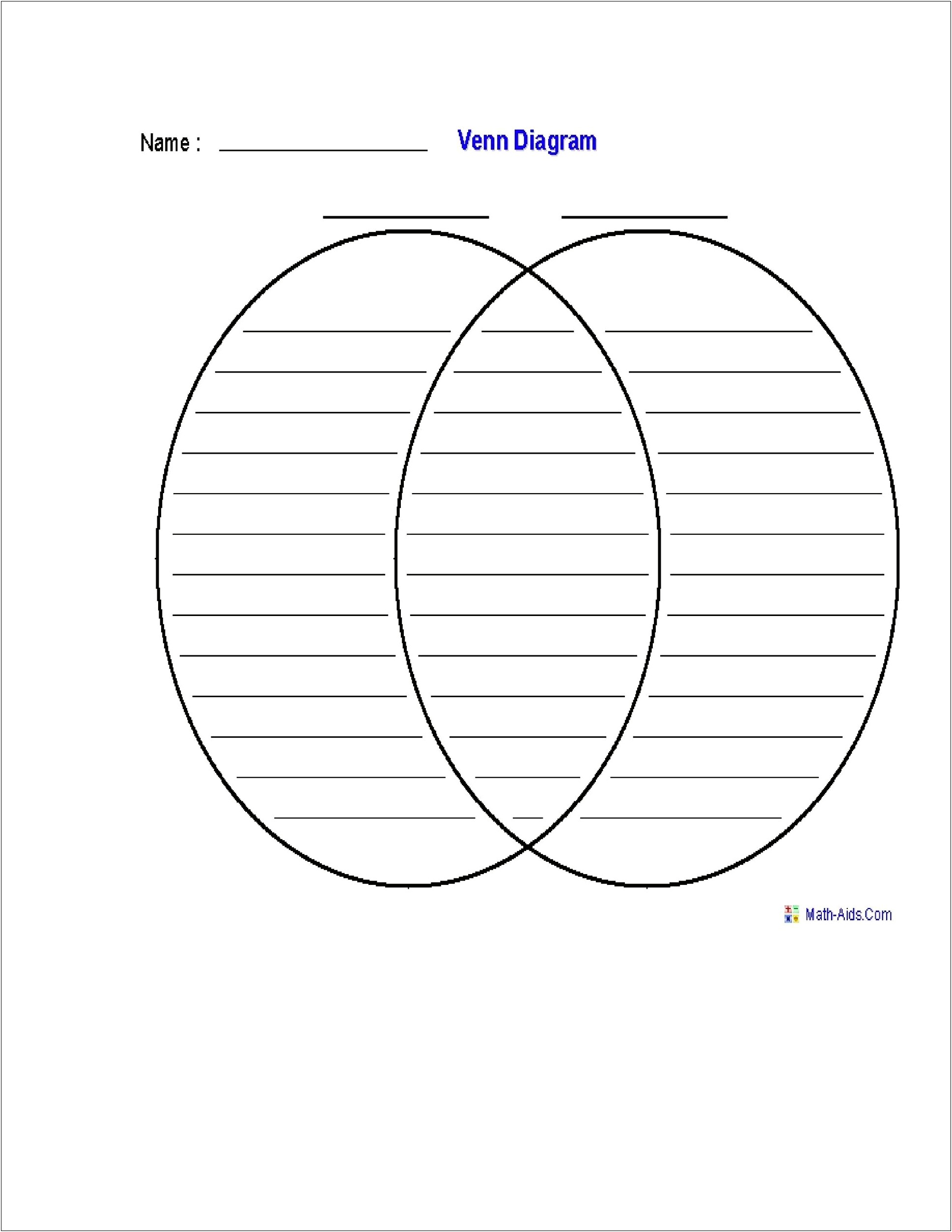 Venn Diagram Template Chart For Word