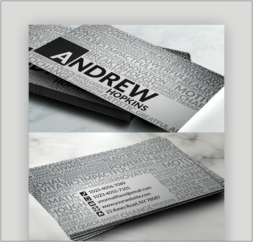 Vertical Business Card Template 2 Sided Word