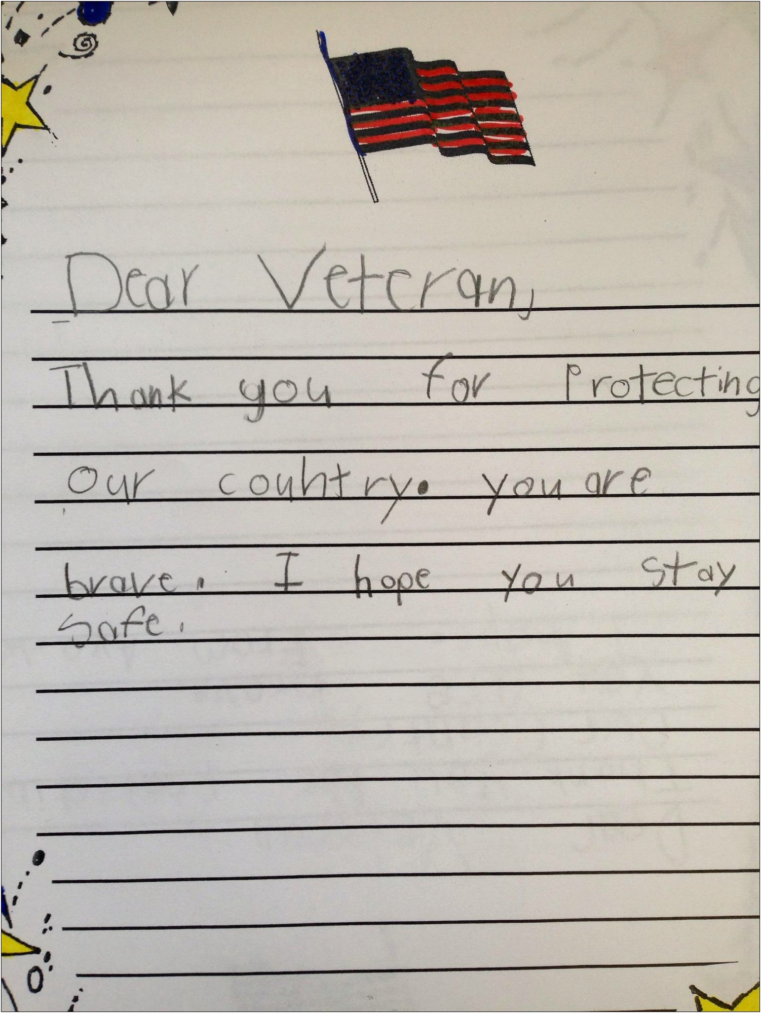 Veterans Day Thank You Letter Template With People