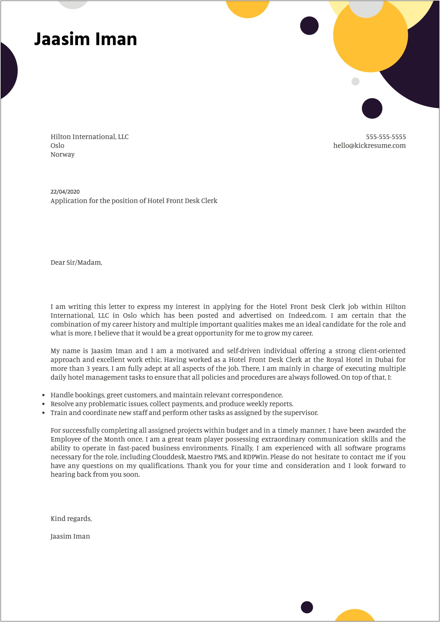 W.p Carey Cover Letter Template