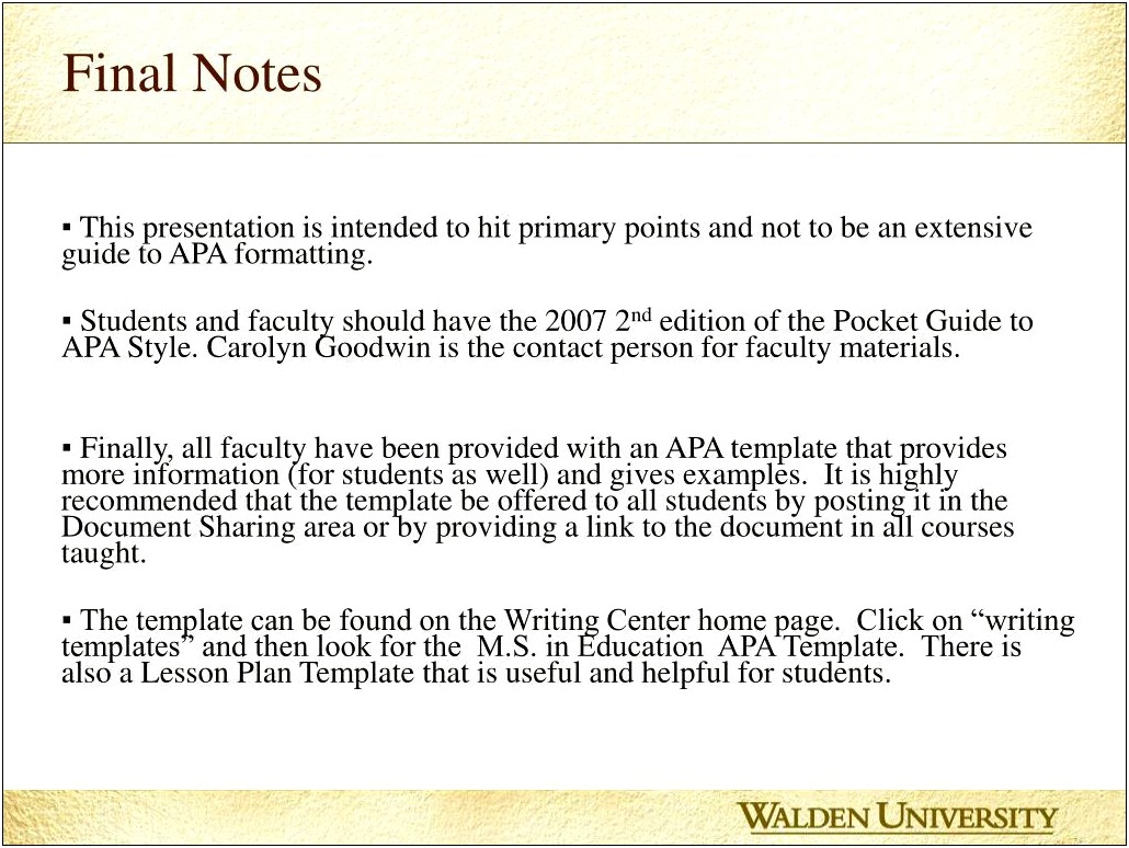 Walden University Lesson Plan Template Examples