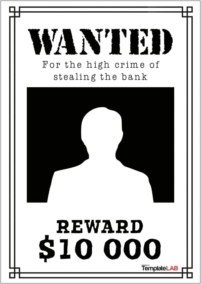 Wanted Poster Word Template Copy And Paste