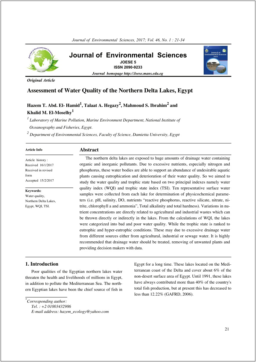 Washington Ecology Water Quality Monitoring Plan Template