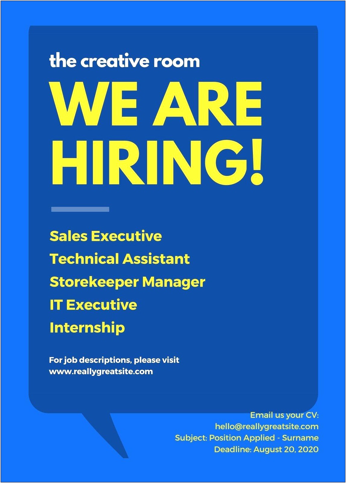 We Are Hiring Template For Word
