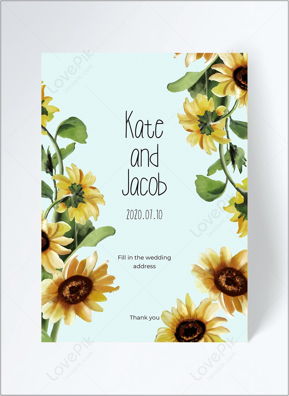 Wedding Invitation Microsoft Word Template Sunflower