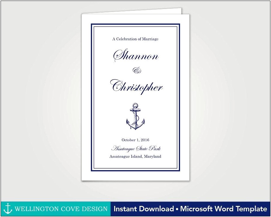 Wedding Reception Program Template Microsoft Word